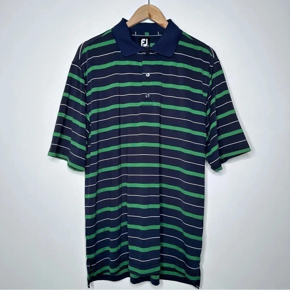 FootJoy FJ Men’s Stripe Golf Polo Shirt Size Large - Picture 2 of 8